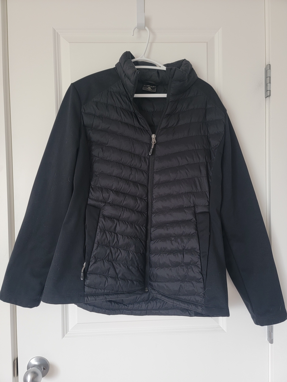 32 Degrees Black Quilted Hybrid Puffer Jacket